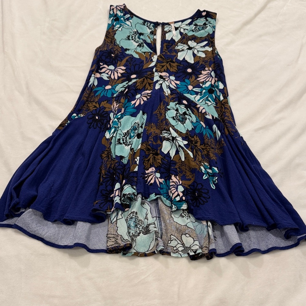 Free People Floral Sleeveless Tunic Top